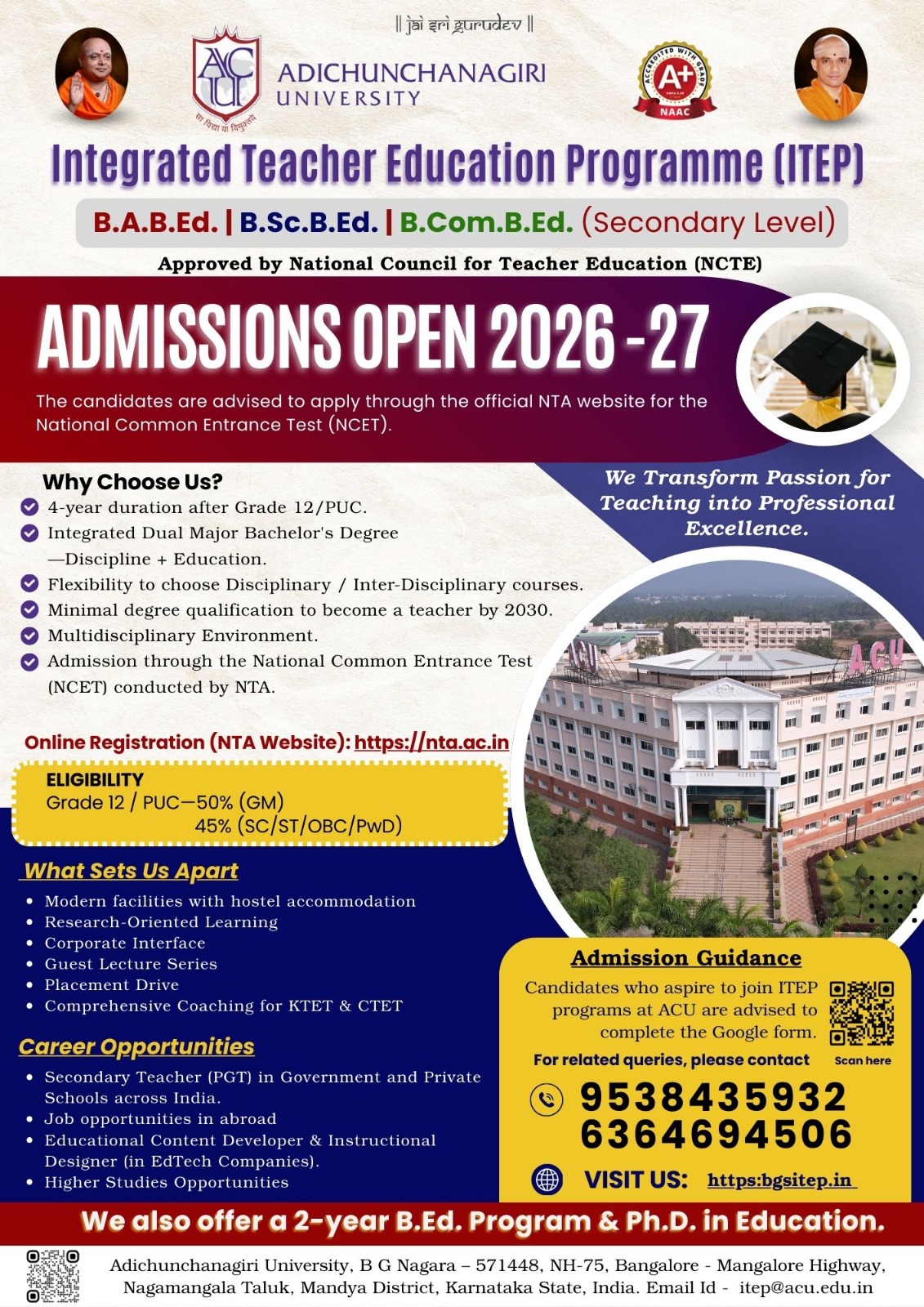 Admissions Open 2026-27